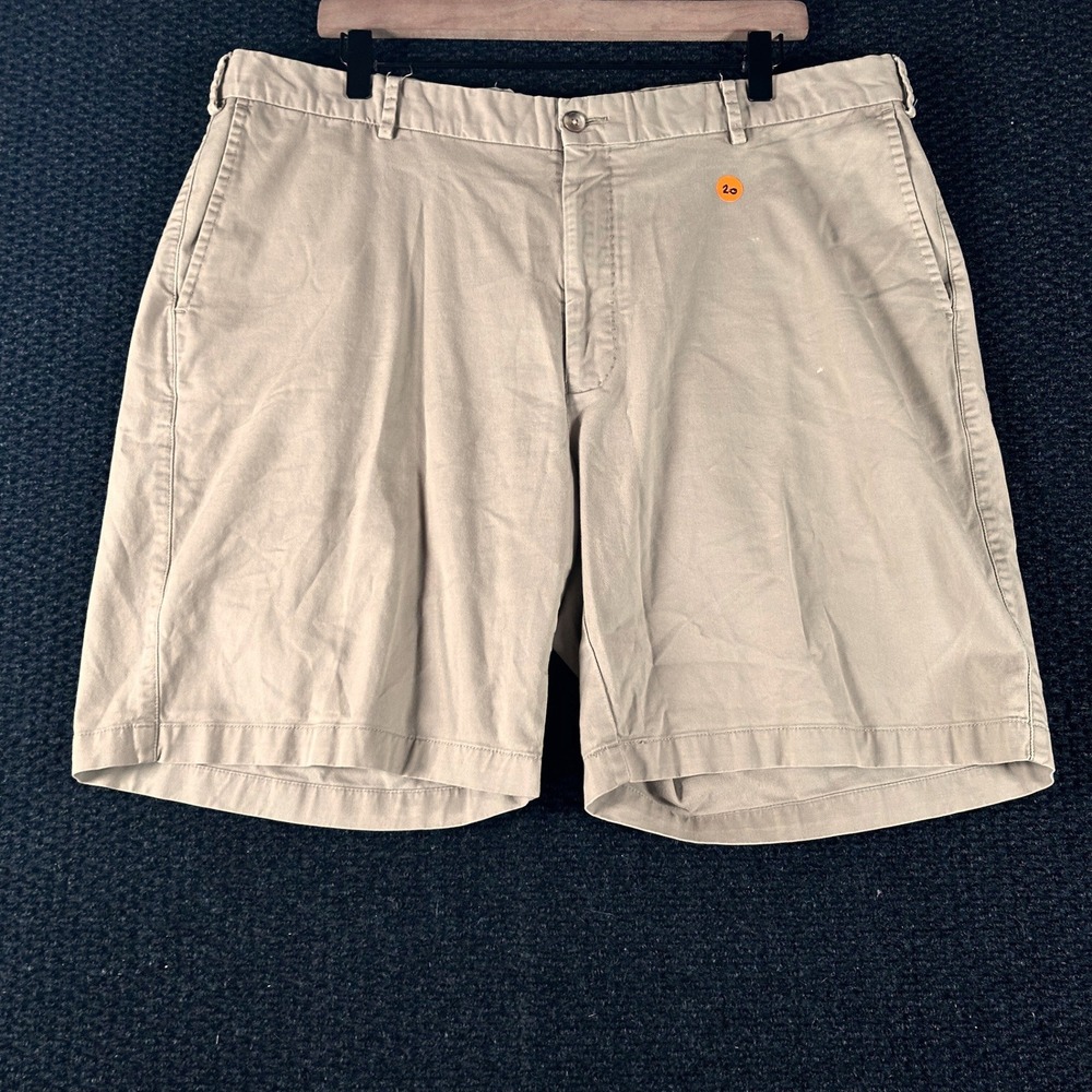 PETER MILLAR Mens Khaki Chino Shorts Size 40‎ Flat Front Casual Cotton Blend